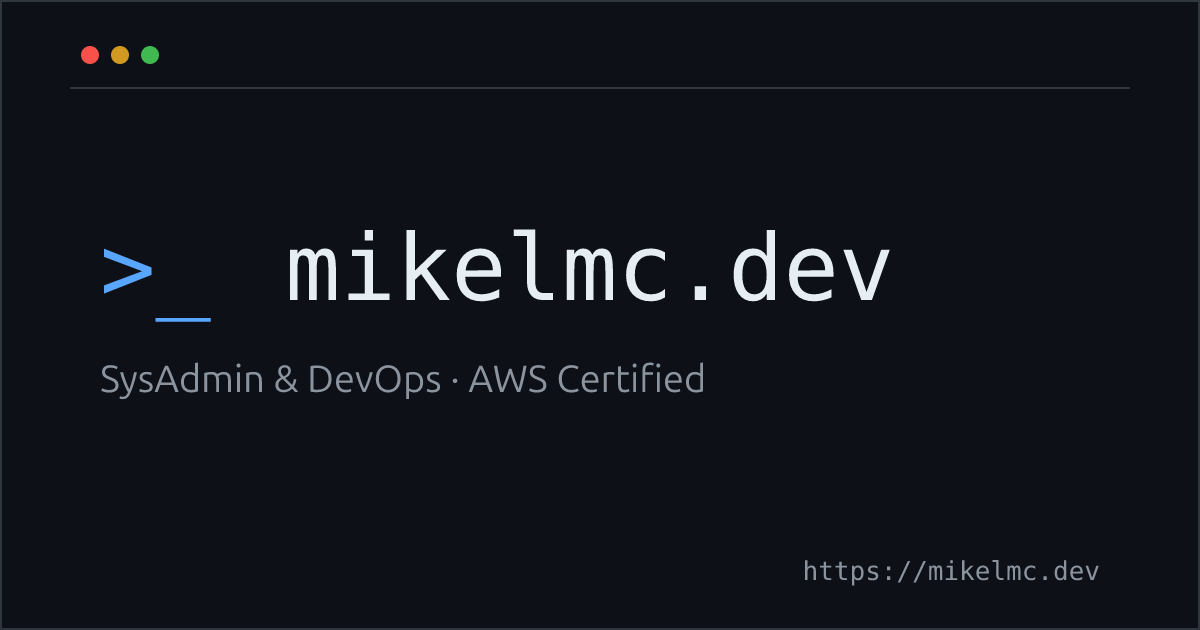Homepage screenshot of mikelmc.dev